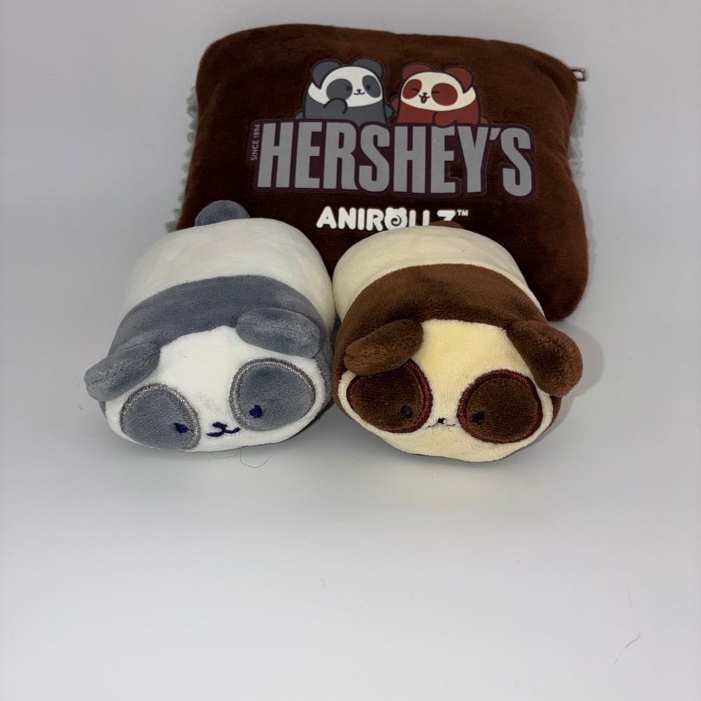 458 Kawaii Anirollz x Hershey's Plush Set OS Brown Pandaroll Chocopan Pouch